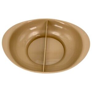 Eagle Microwave Divided Vegetable Cooking and Serving Dish Beige USA Vintage